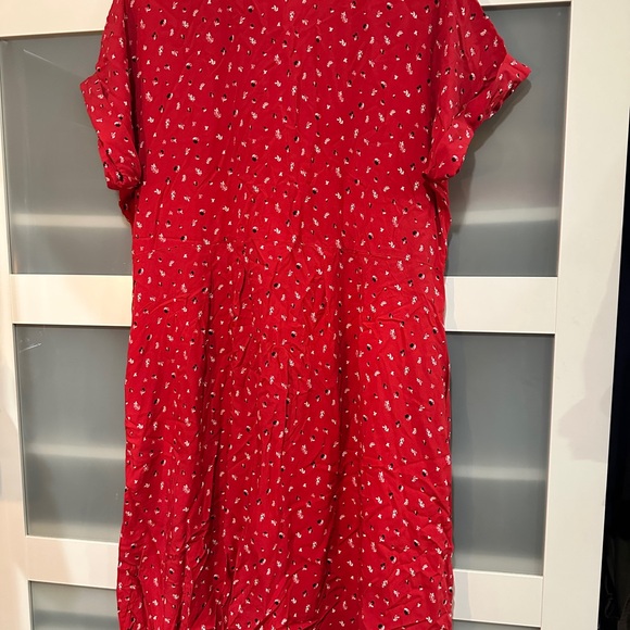 J. Jill Red Patterned Midi Dress - Picture 9 of 10